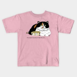 Calico Cat Food Bowl Kids T-Shirt